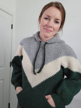 Load image into Gallery viewer, Moss Stitch Hoodie Crochet Pattern - PDF Download
