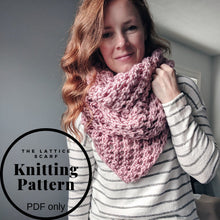 Load image into Gallery viewer, The Lattice Scarf Knitting Pattern - PDF Download